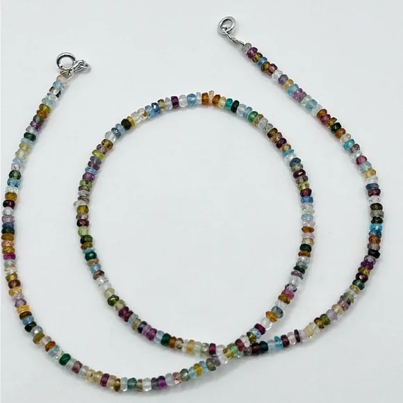 6.7 Ct Natural Multi Colour Gemstone Necklace - Picture 3 of 3